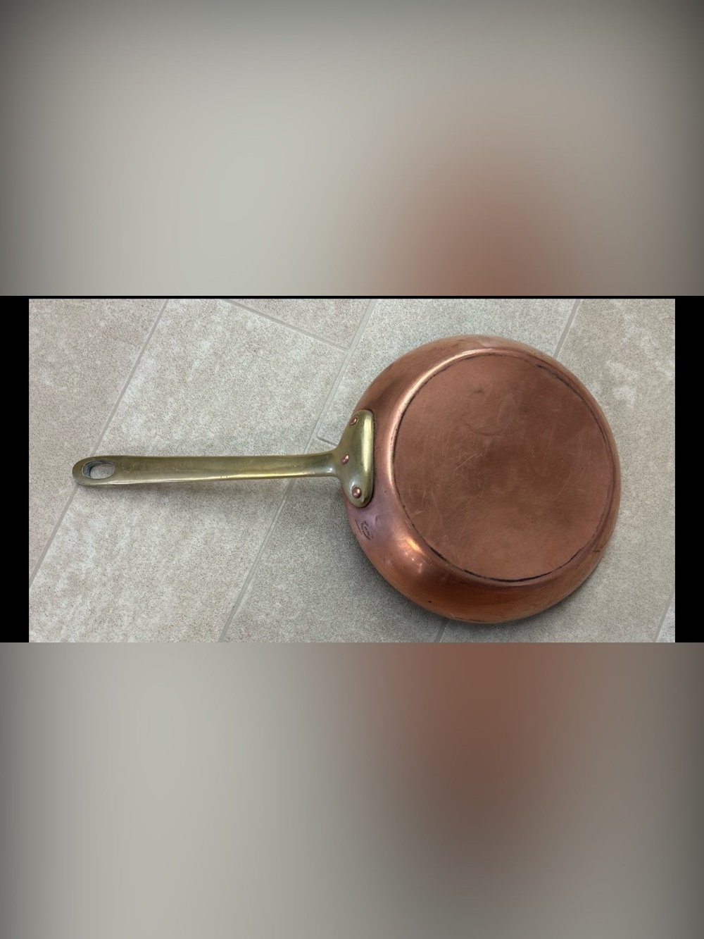 BAZAAR DE LA CUISINE NY/NY SOLID COPPER PAN WITH BRASS HANDLE  8” Upscale Cook